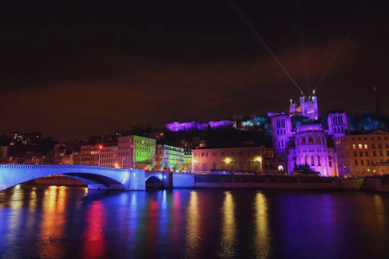 Lyon at night time Lyon at night time