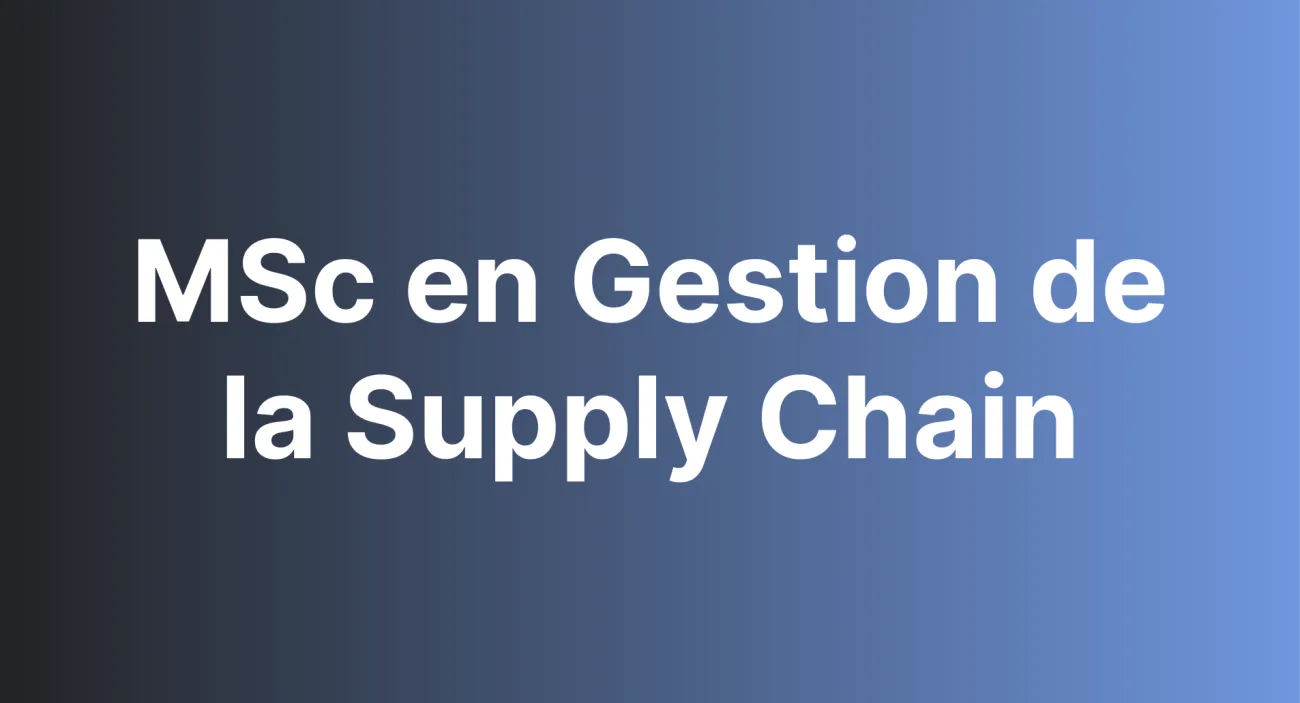 MSc en Gestion de la Supply Chain GGE
